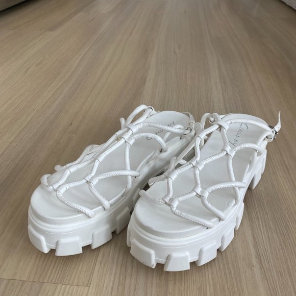 Circus NY by Sam Edelman Chunky White Platform Summer Sandals: Womens 7 - Picture 3 of 8